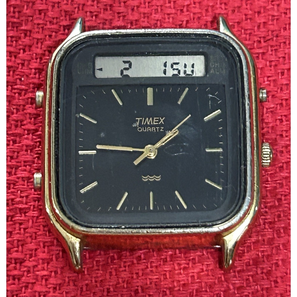 Vintage Timex 392 K CELL Quartz Analog Digital Men's Watch No Band New Battery